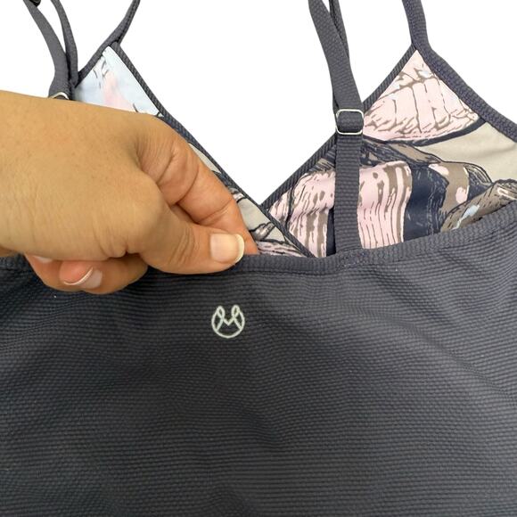 Maaji Crossed Mulberry Sports Bra/Bikini Top Reversible Size Large - Picture 4 of 8
